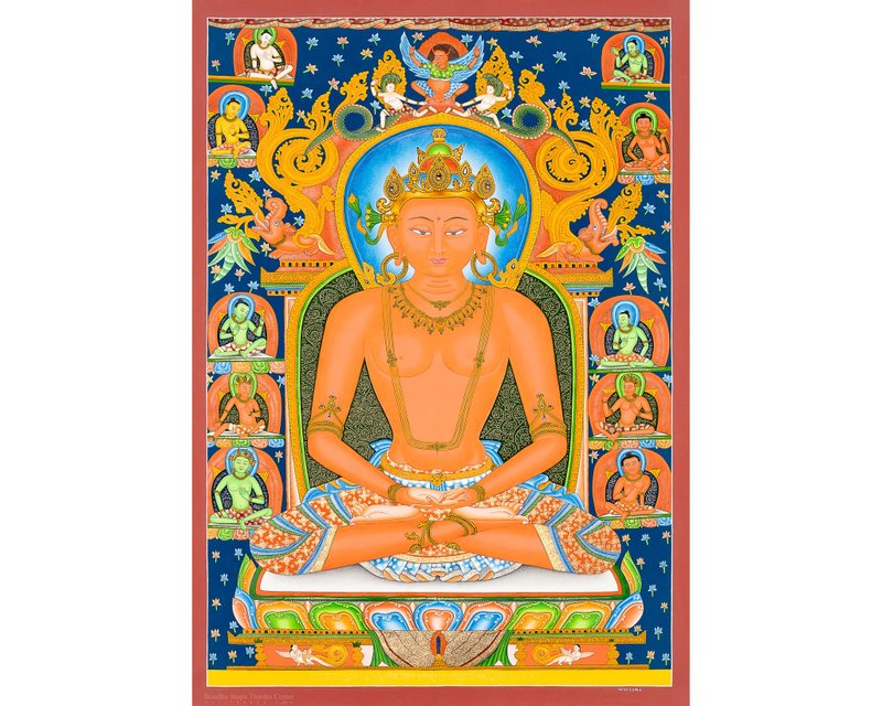 阿弥陀佛唐卡 – 无限光明与慈悲的化身 - 墙贴/壁贴 - 其他材质 多色