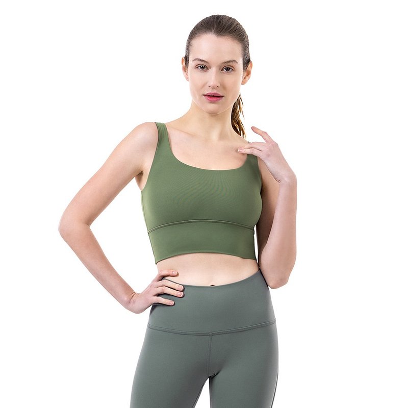 【NAMASTE】Valentina 美背挖空造型短上衣 - 抹茶 - 女装运动内衣 - 尼龙 绿色