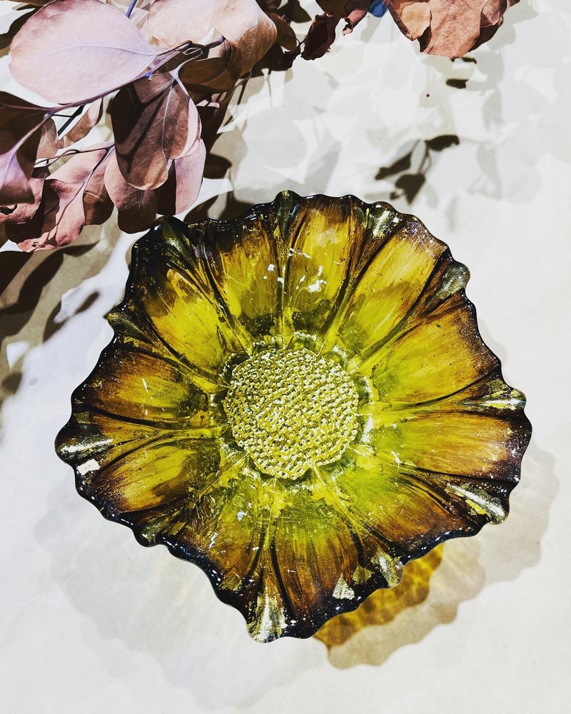 DIY 桃园 体验 夏日金箔刨冰花碗 玻璃 沙拉碗 琉璃 金箔 - 陶艺 - 玻璃 