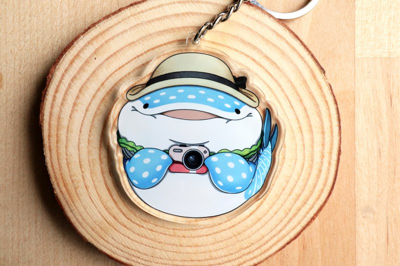 豆腐鲨点点 spot whale shark 压克力吊饰 夏季篇-点点爱拍照 - 钥匙链/钥匙包 - 压克力 