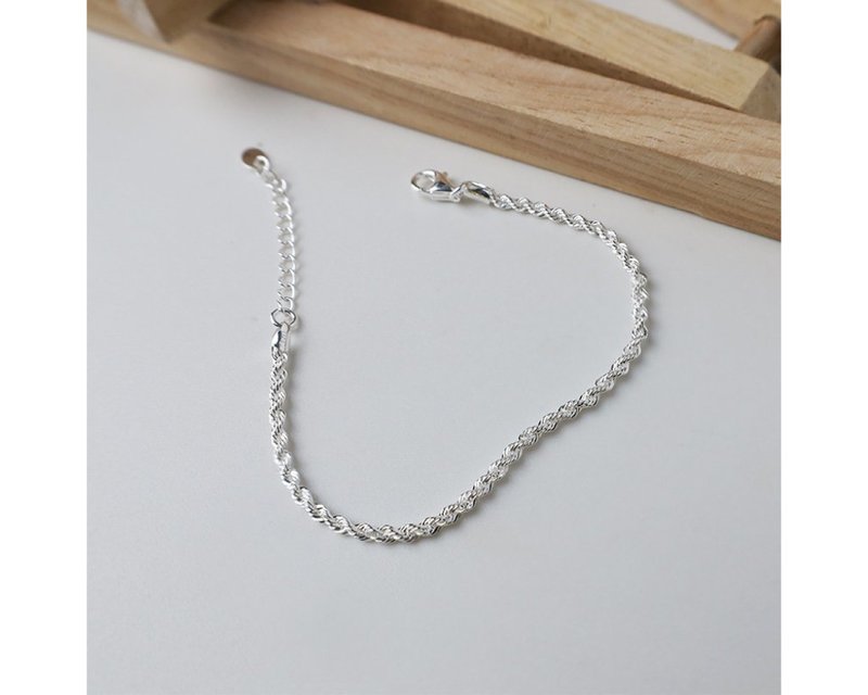 I 小麻花 I 925纯银手链 - 手链/手环 - 纯银 银色