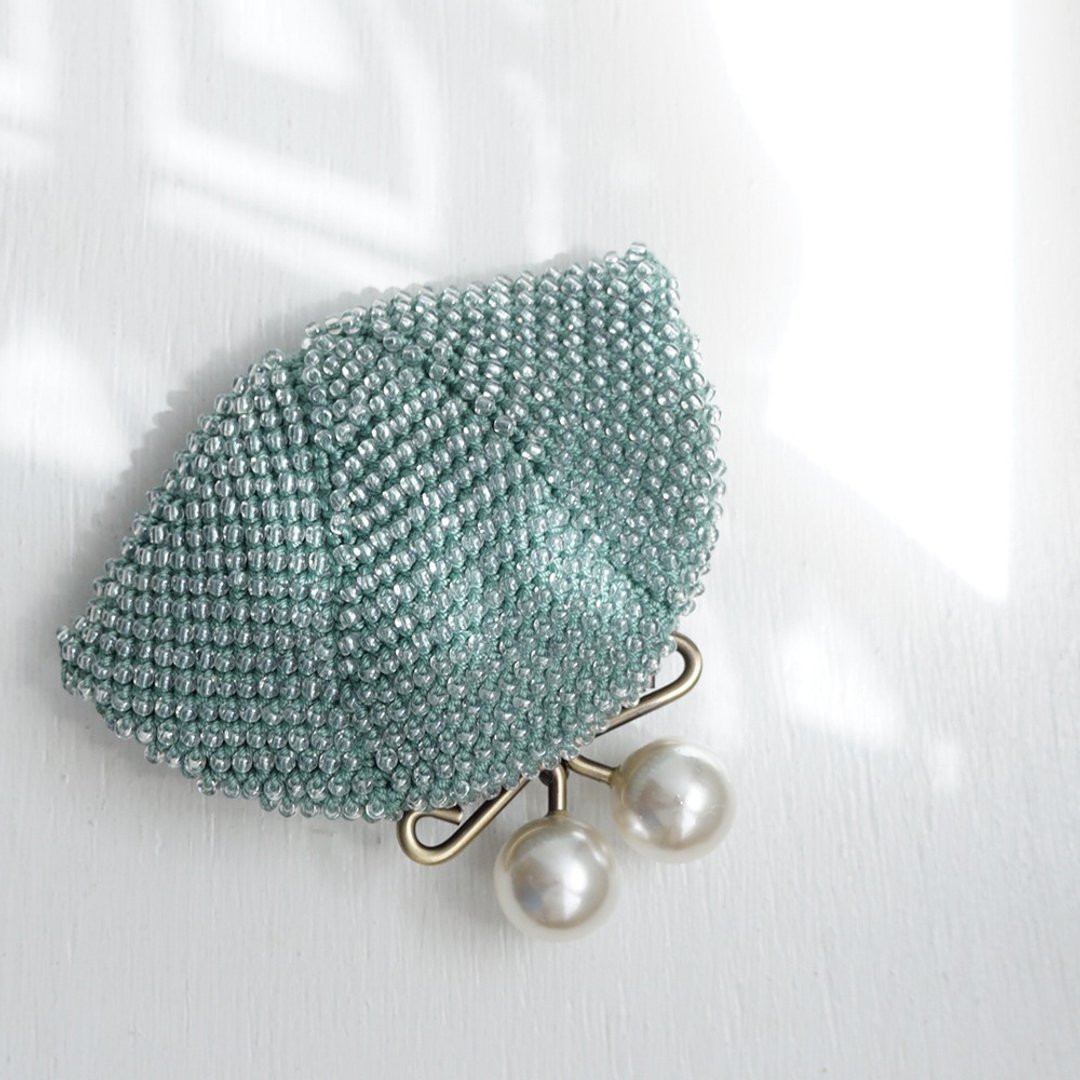Ba-ba handmade Beads crochet pouch No.1725 - 化妆包/杂物包 - 其他材质 绿色