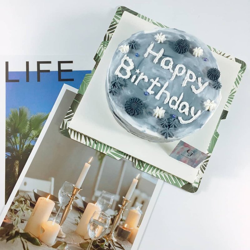 绚烂星空 渐层 抹面 色块 油画 生日蛋糕 定制4 6 8寸 宅配 - 蛋糕/甜点 - 新鲜食材 黑色