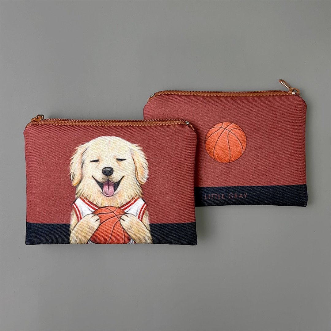 万用零钱收纳包 _ 黄金猎犬篮球员 - 零钱包 - 其他材质 红色