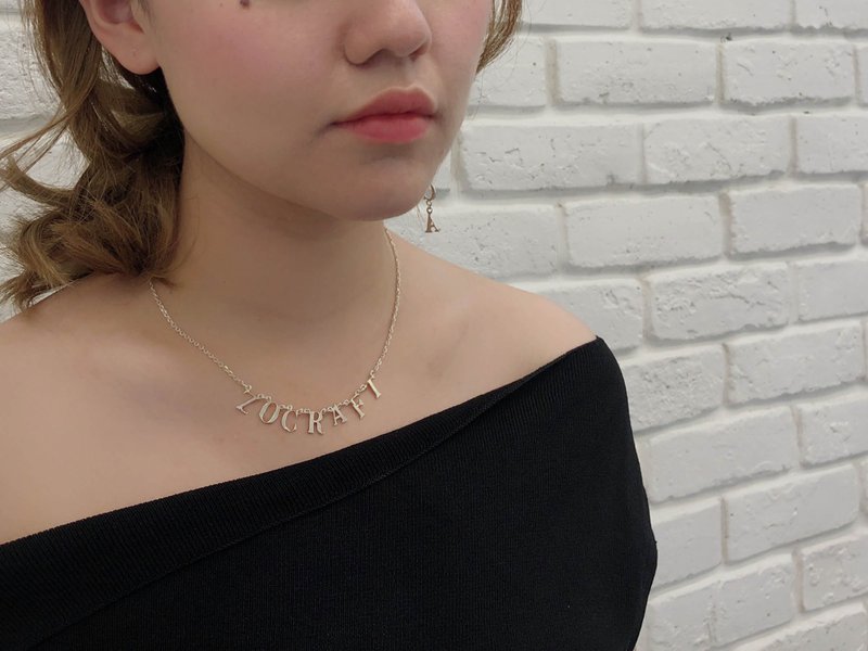 定制化字母项链 - 项链 - 银 银色