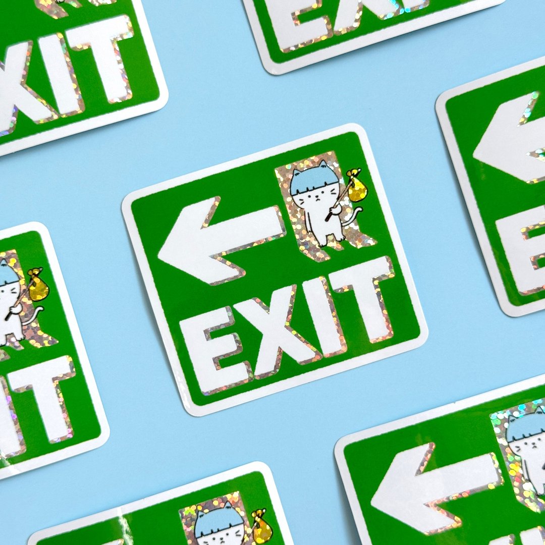 轧型贴纸 - Exit Sign - 贴纸 - 防水材质 