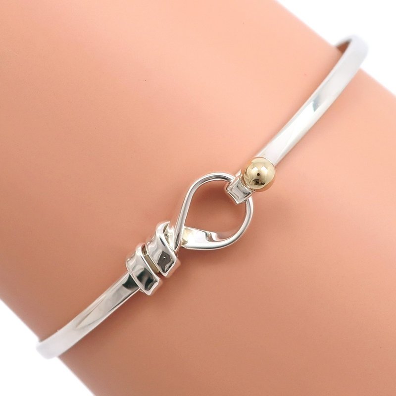 [日本直送] Tiffany & Co. 钩眼手链 复古手镯 925银x K18YG 约 5.4 克 女款 [二手] - 手链/手环 - 银 银色