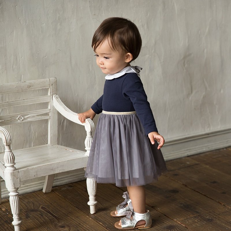 MARLMARL包屁衣/花瓣领(蓝) - 包屁衣/连体衣 - 棉．麻 蓝色