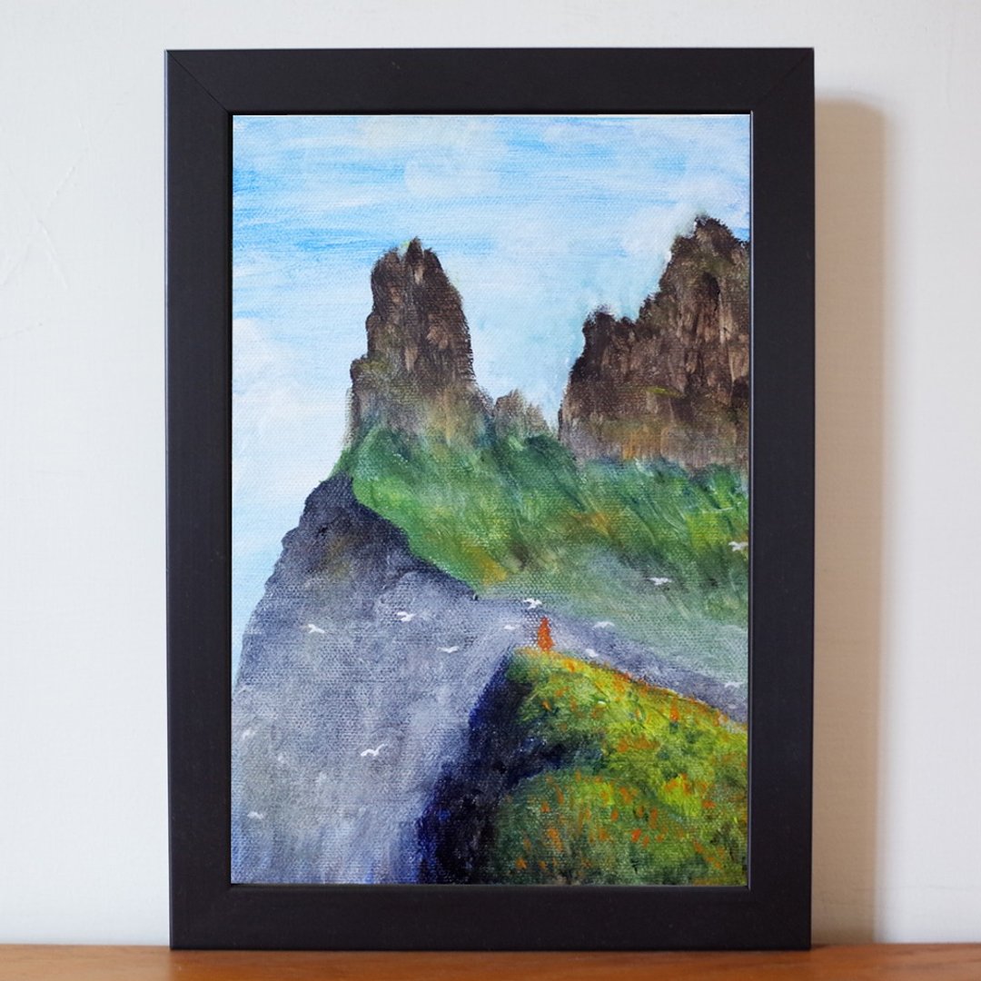 山 油画 F1号 含框尺寸约26*19cm - 海报/装饰画/版画 - 颜料 绿色