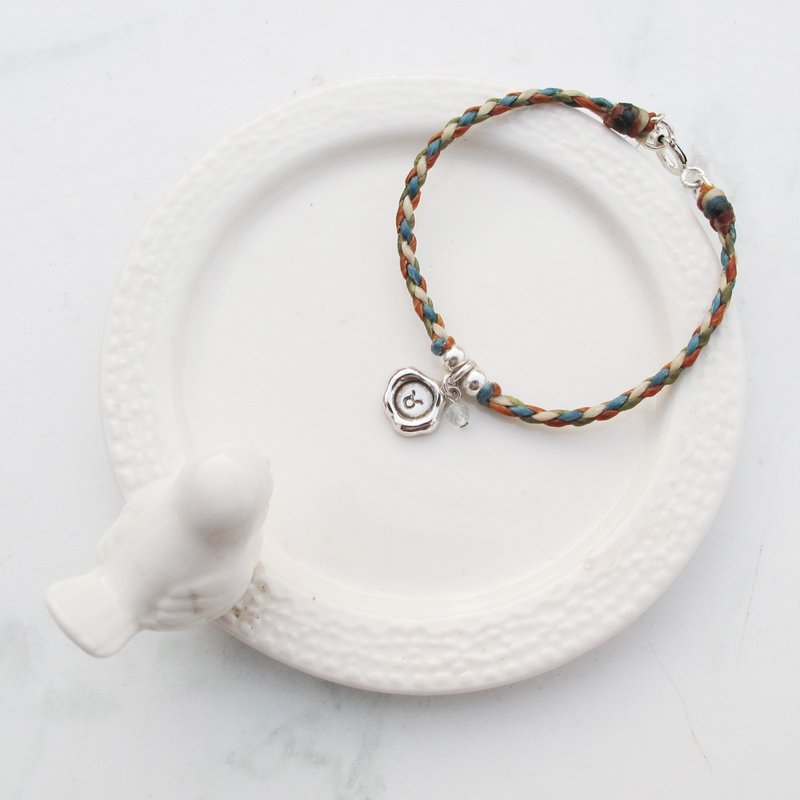 【定制手编蜡绳】蜡封×字母×星座 | 正能量蜡绳手链 - 手链/手环 - 纯银 多色