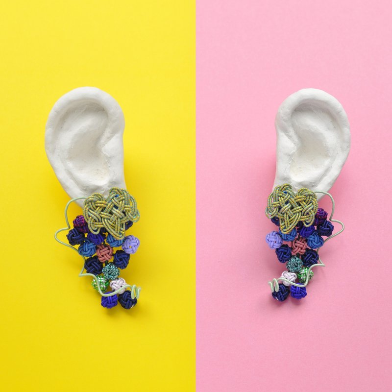 想像力的成果 — 山葡萄 - 耳环/耳夹 - 纸 紫色