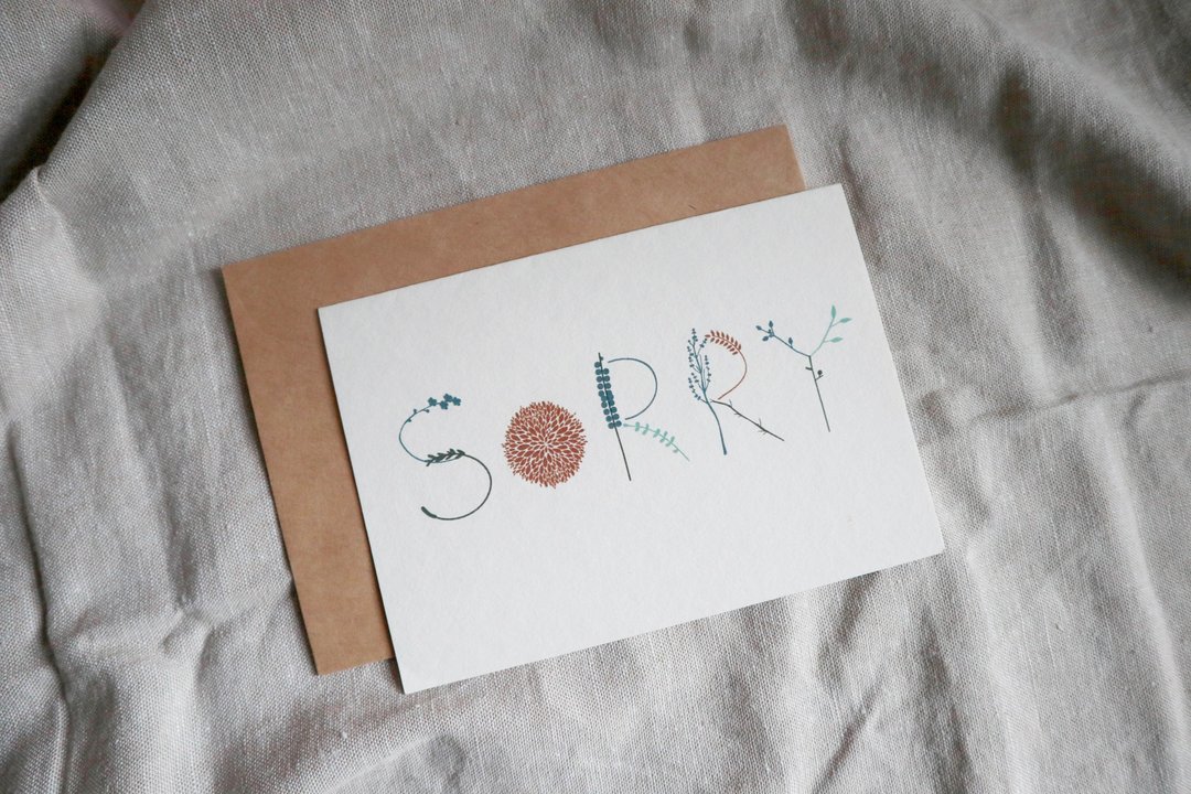 Sorry 道歉卡片 (圆角) - 卡片/明信片 - 纸 咖啡色