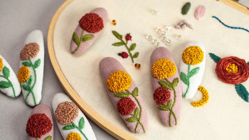 Handmade by Mina【蒲公英手工刺绣发夹】亲子发夹 - 亲子装 - 棉．麻 多色