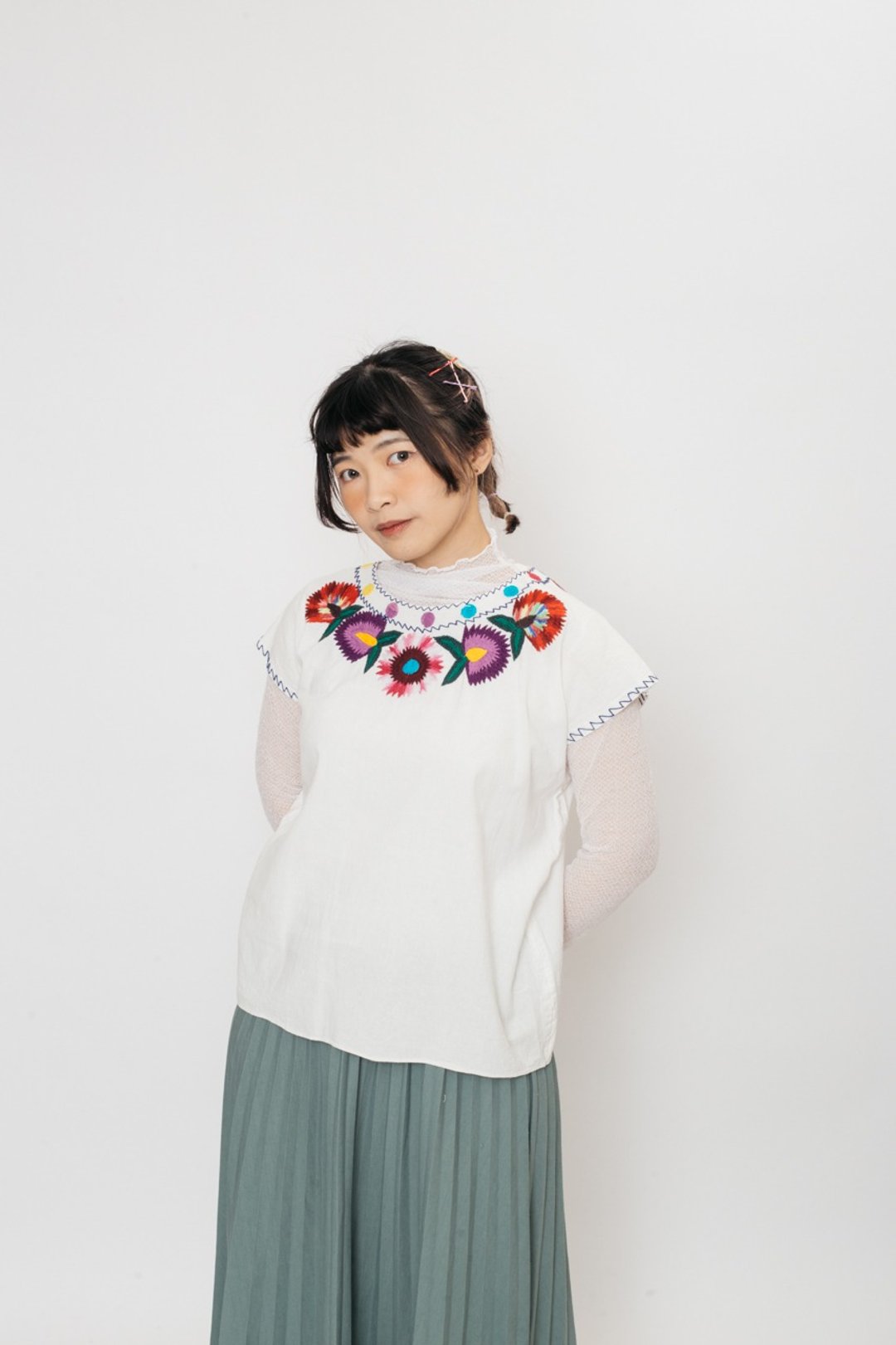 民族刺绣上衣.Embroidery Folk Blouse【初恋贩卖所】A1083 - 女装上衣 - 棉 