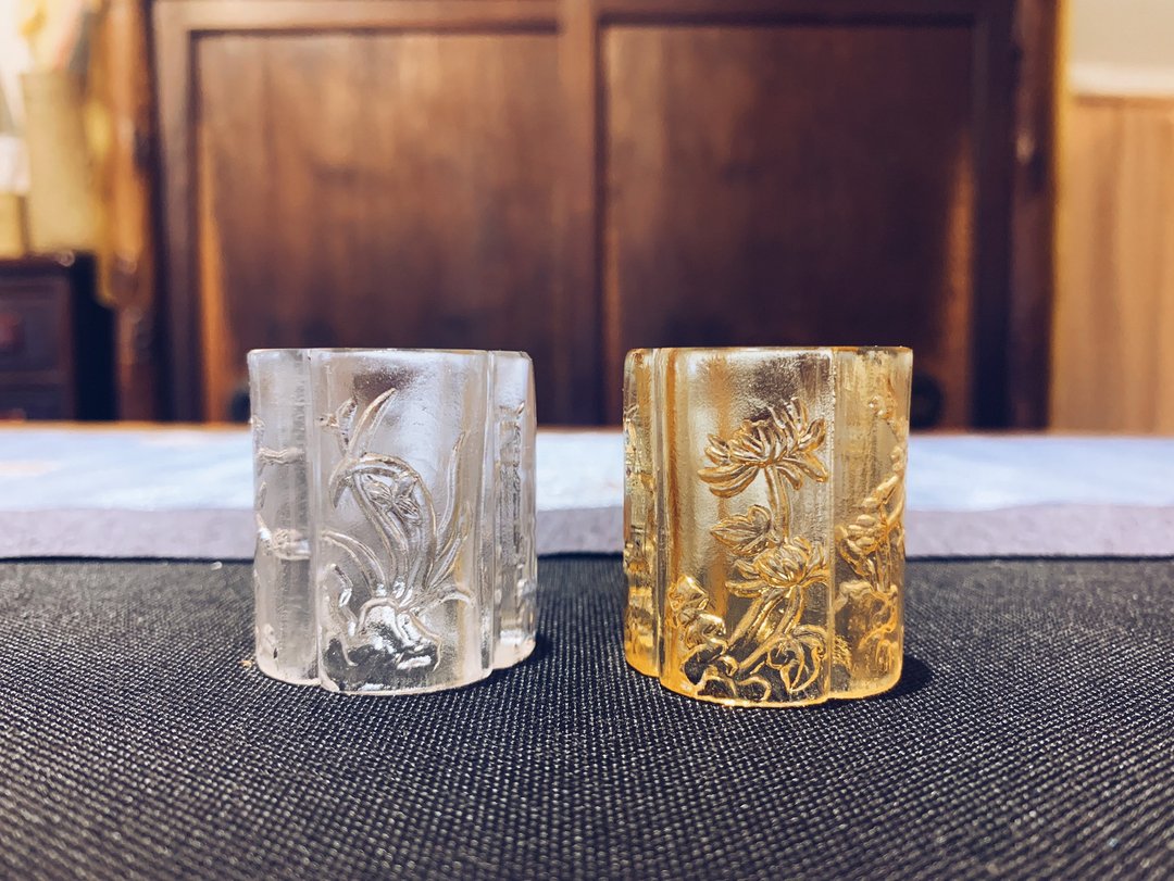 琉璃 四君子 盖置 - 茶具/茶杯 - 琉璃 