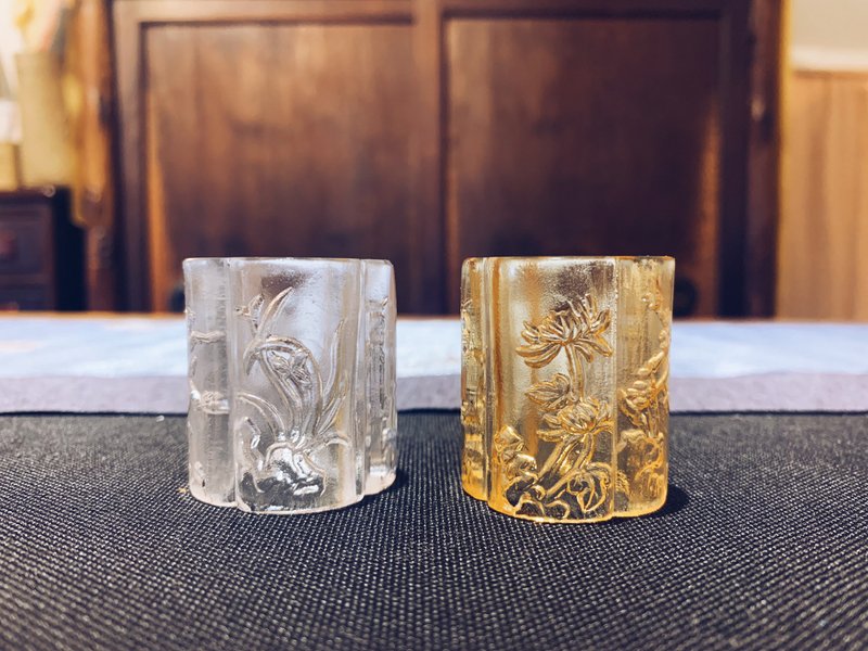 琉璃 四君子 盖置 - 茶具/茶杯 - 琉璃 