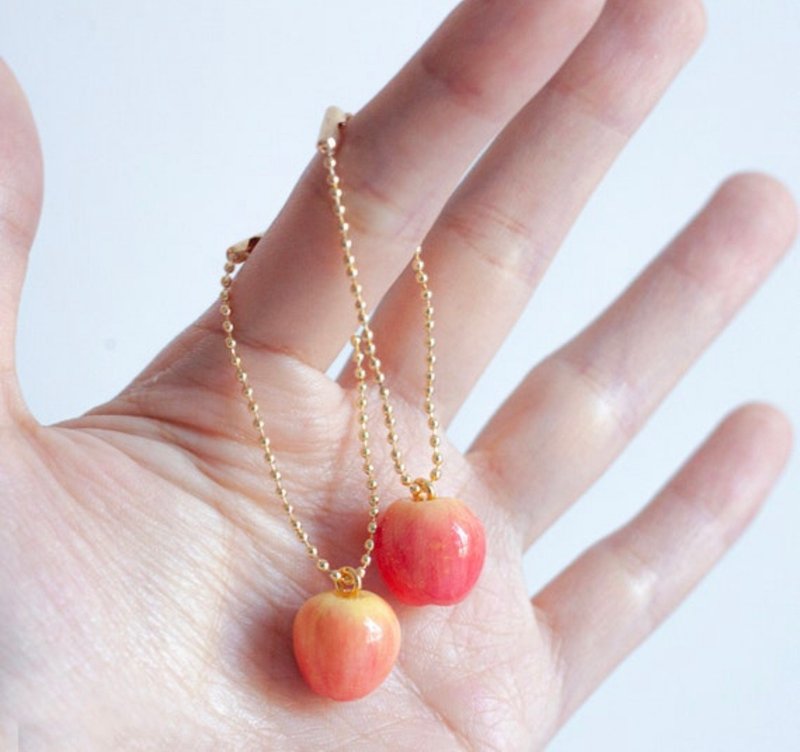 1:6 食玩 微缩仿真食物  苹果钥匙圈  扭蛋 包包挂饰 订制 - 钥匙链/钥匙包 - 粘土 橘色