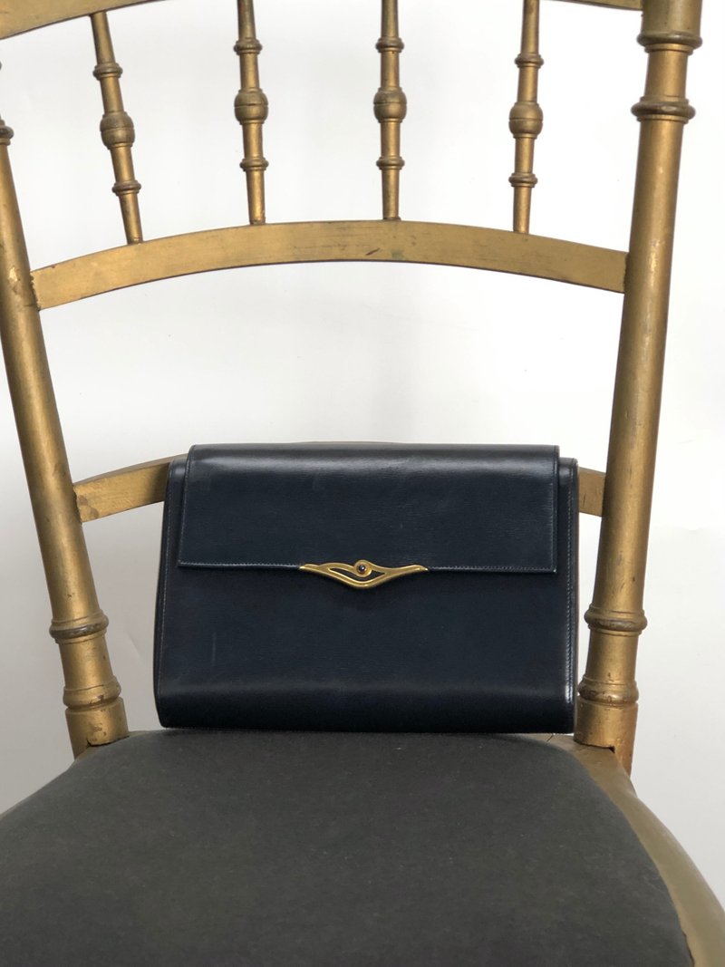 【 日本直送 名牌中古包 】Cartier 卡地亚 钻石线 经典手拿包 海军蓝 皮革 vintage 古董 old rtrwm3 - 手拿包 - 真皮 蓝色