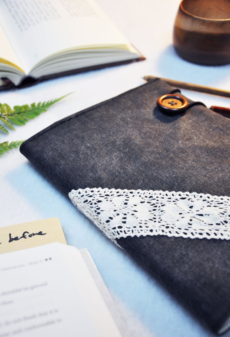 手作书衣笔记本【特许时间的终了】刷白铁灰单宁款 (大本=A5) - 笔记本/手帐 - 其他材质 灰色