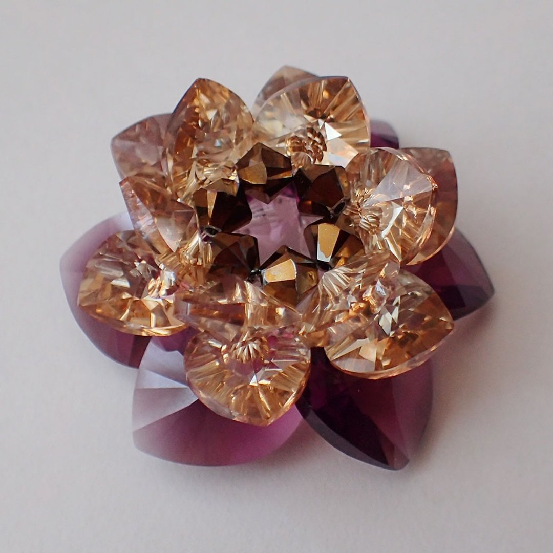 莲花 摆件 SWAROVSKI ELEMENTS(施华洛世奇元素) - 摆饰 - 玻璃 紫色
