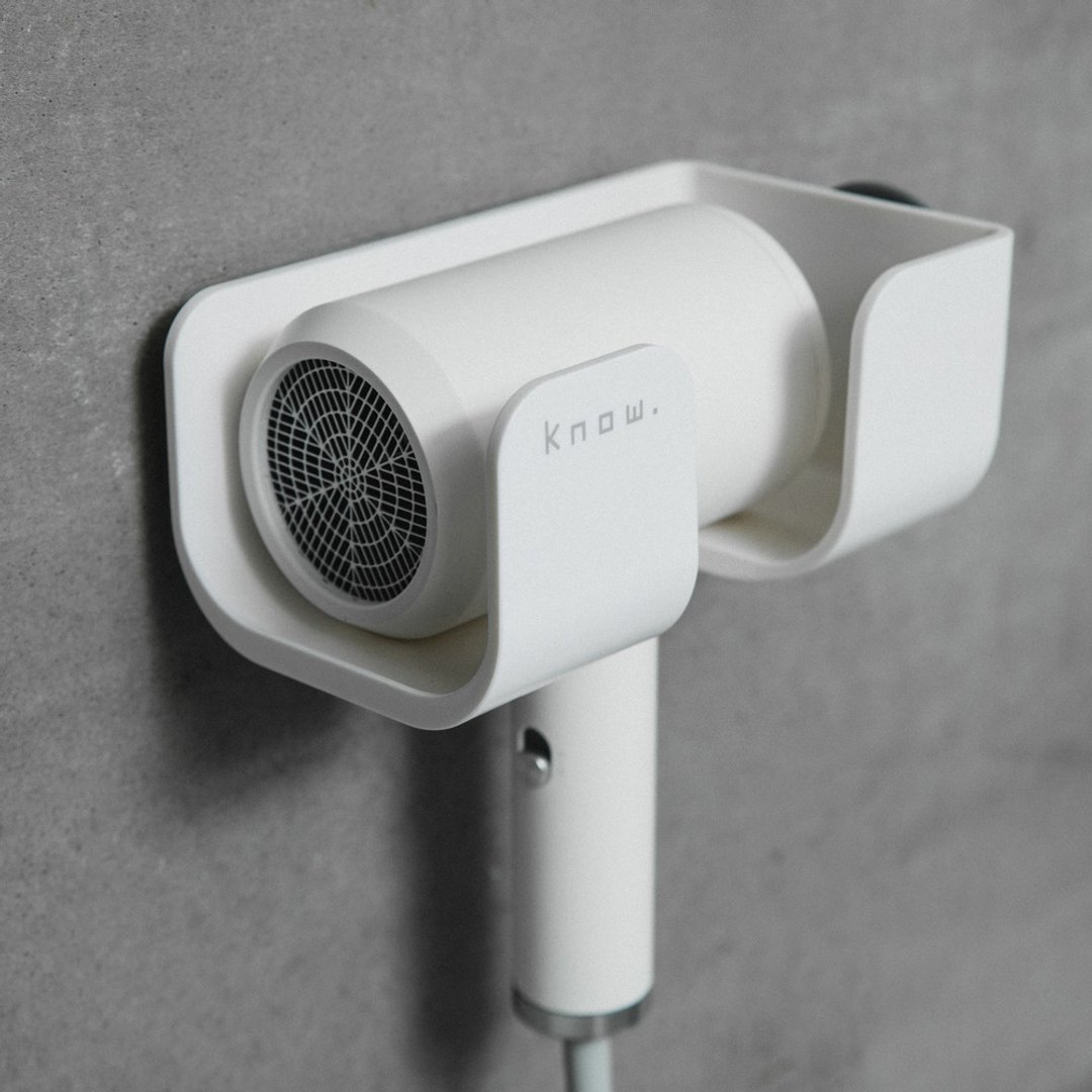 Hair Dryer.Know 无痕壁贴式吹风机架 - 收纳用品 - 塑料 白色