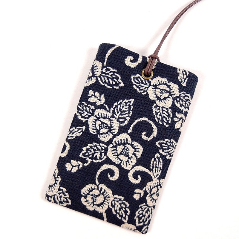 悠游卡 证件套 名片卡套  卡袋-日花 - 证件套/卡套 - 棉．麻 蓝色