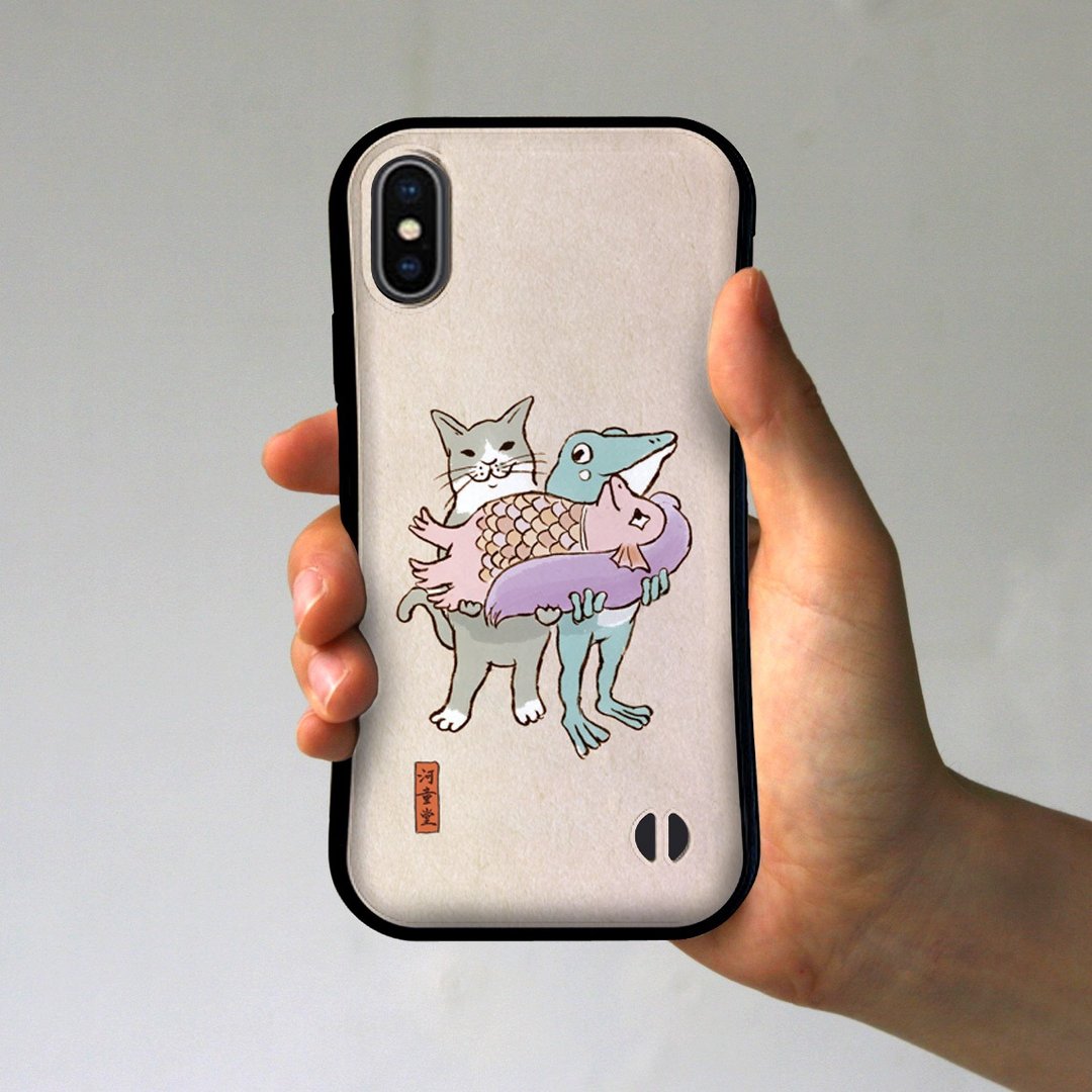 Grip iPhone Case Amabie Old Paper - 手机壳/手机套 - 塑料 卡其色