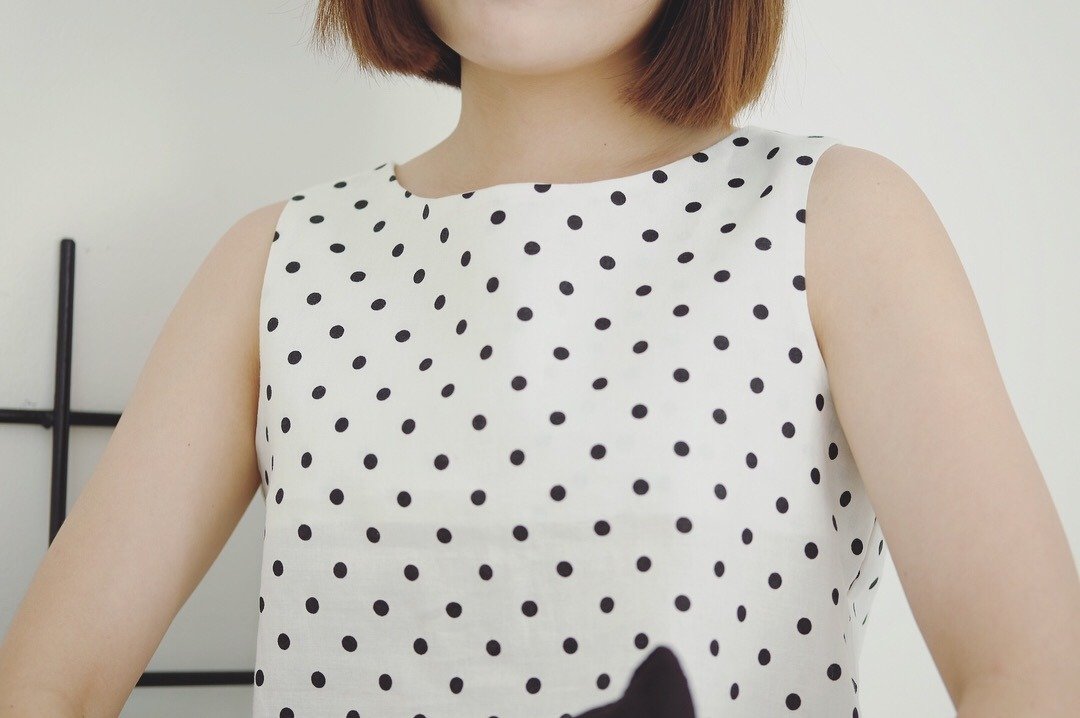 Cozy Top : Polka Dot - 女装背心 - 棉．麻 白色