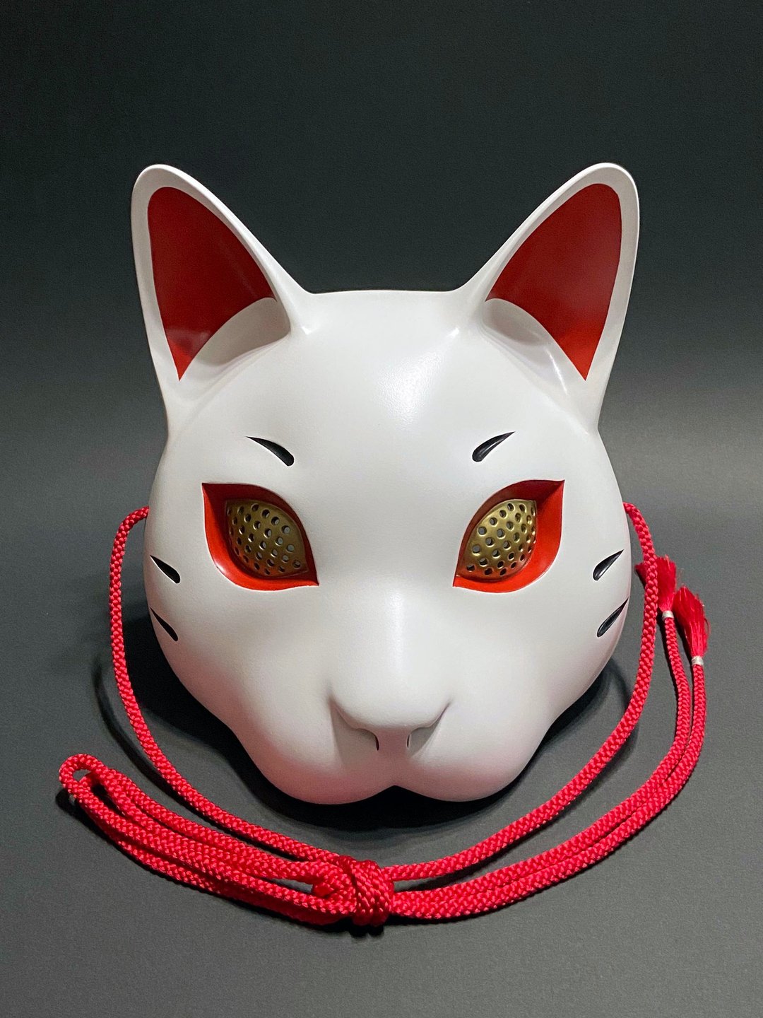 猫面 象牙白×赤 2026 年 5 月起附赠松紧带 - 眼罩 - 塑料 白色