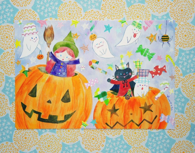 明信片 // 万圣节02 - 卡片/明信片 - 纸 多色