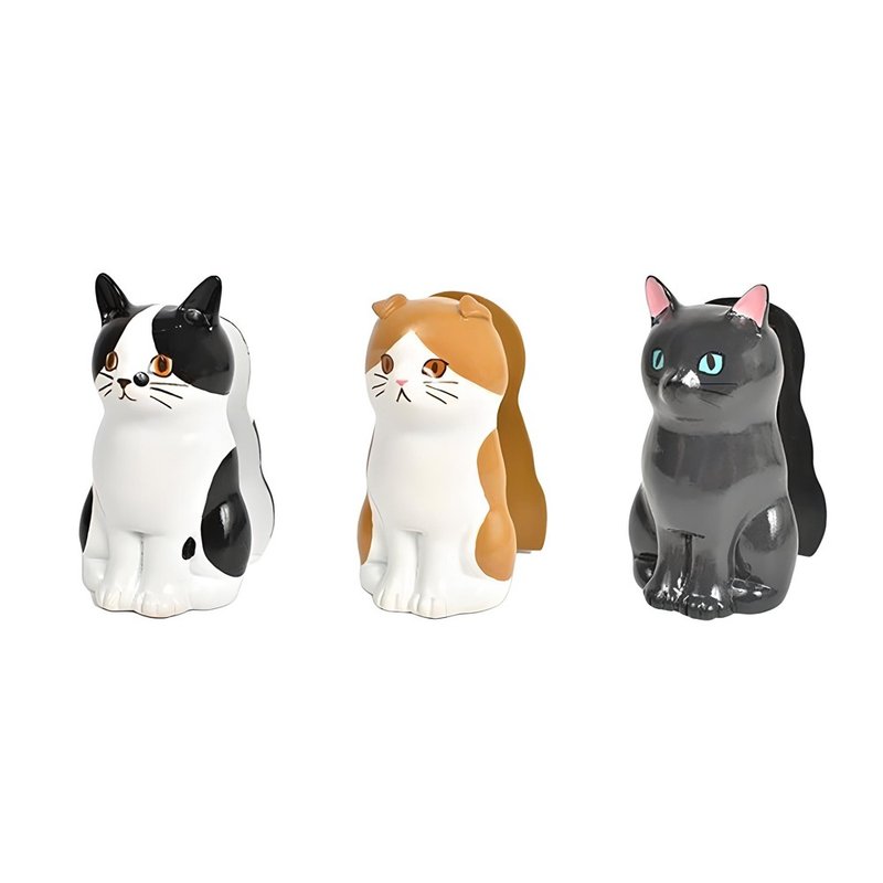 日本Magnets疗愈系列 猫咪造型10号针小钉书机 - 钉书机 - 树脂 白色