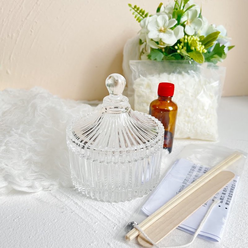 DIY材料包  - Familie 蒙古包造型容器大豆蜡蜡烛 - 蜡烛/香氛/手工皂 - 蜡 白色