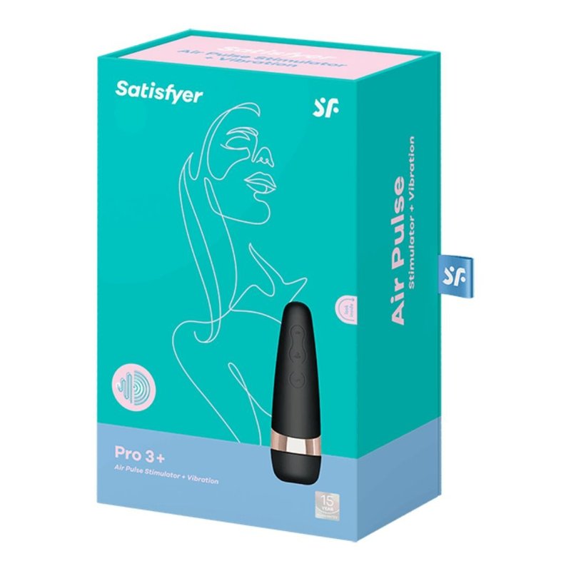 Pro 3+ 震动阴蒂吸啜器 - 情趣用品 - 硅胶 黑色