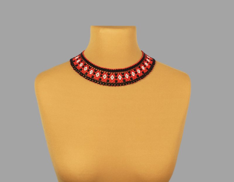 手工饰品，展现女性独特风格的造型配件 - 项链 - 玻璃 红色