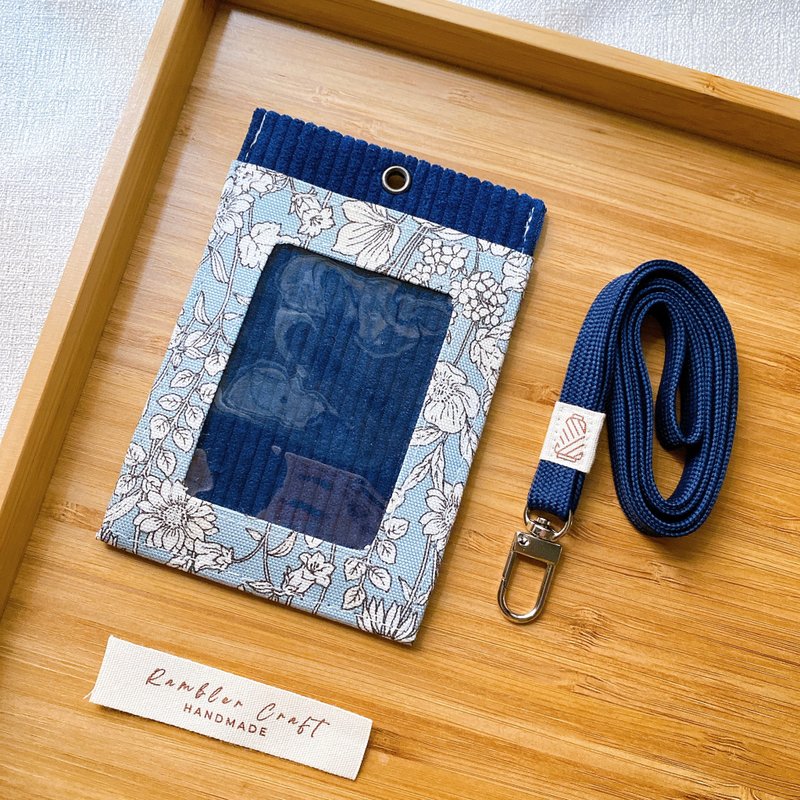 证件套 识别证卡套 悠游卡套 挂颈卡套 Card Holder 花满蓝色款 - 证件套/卡套 - 棉．麻 
