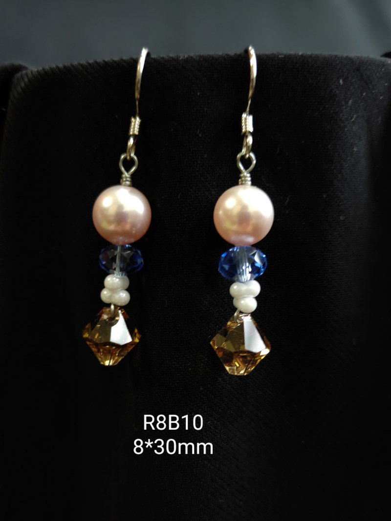 *我是设计*R8B10施华洛世奇水晶.珍珠耳环 - 耳环/耳夹 - 水晶 