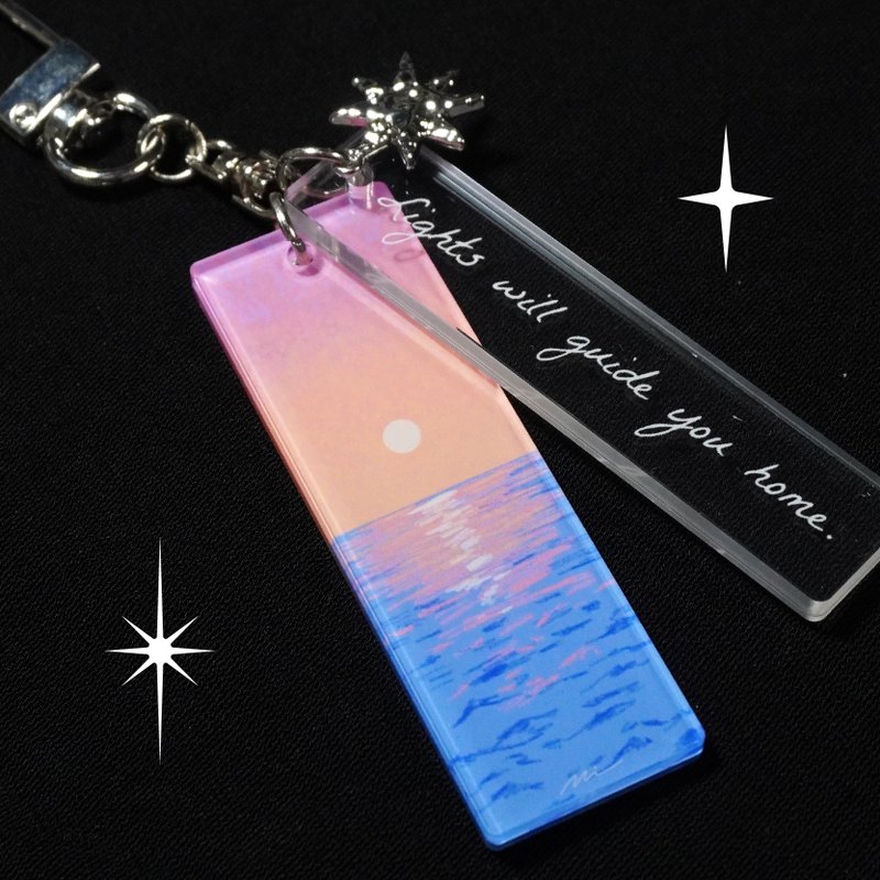 Lights will guide you home 小窗景 双面压克力挂饰 - 钥匙链/钥匙包 - 塑料 多色