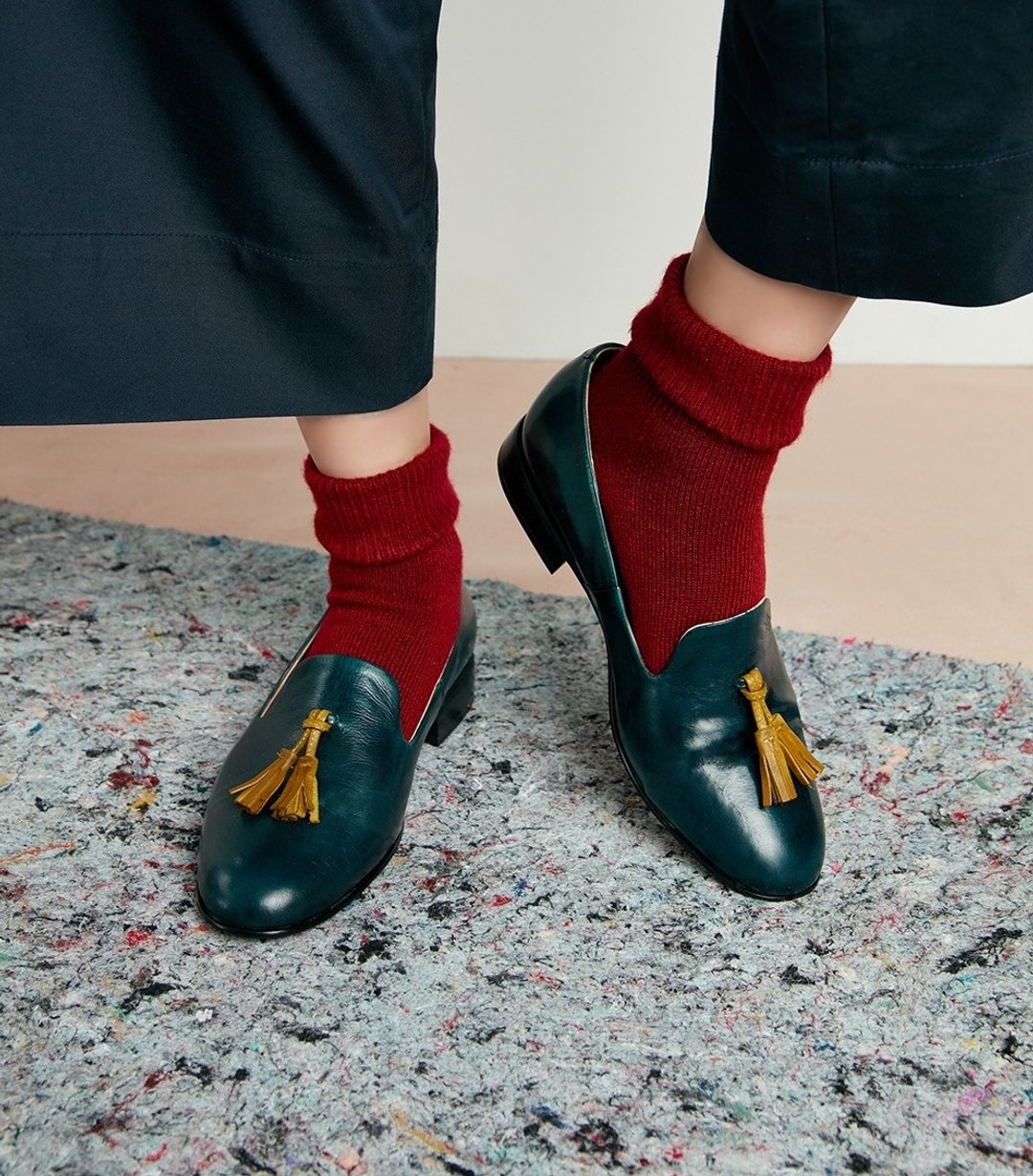 Sample Sale Tassel Loafer - 袜子 - 真皮 绿色