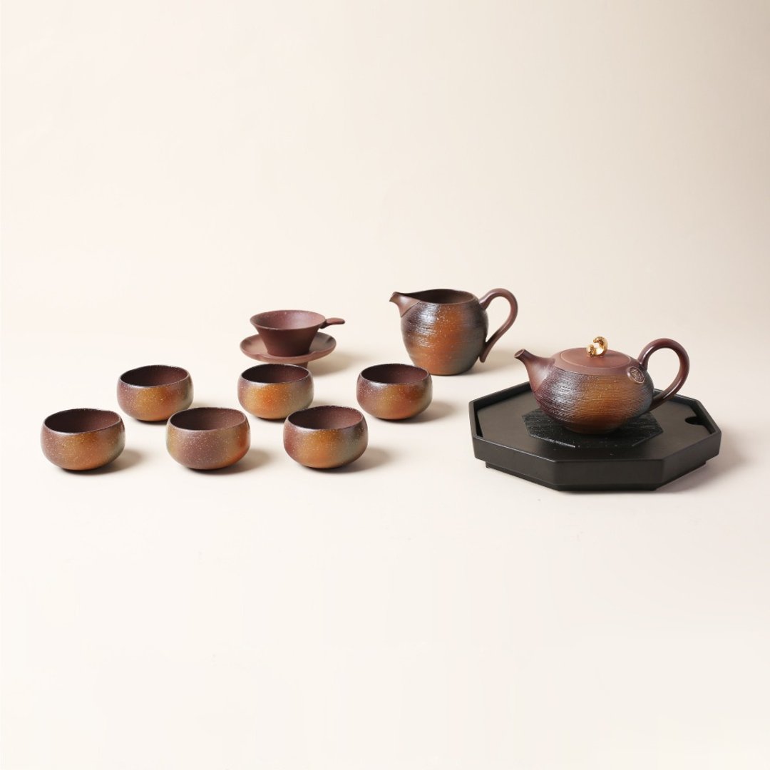 【礼物首选】陆宝 山海佳境茶组 一壶一海六杯 - 茶具/茶杯 - 陶 咖啡色