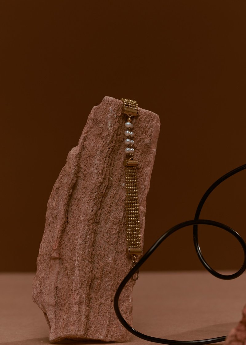 Entwine - 织 手链 Weave bracelet - 手链/手环 - 珍珠 金色