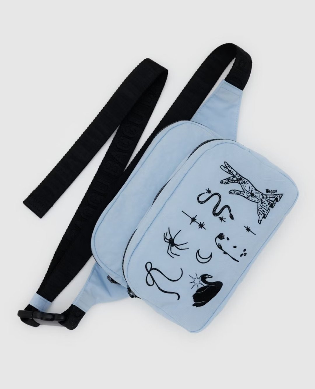 Baggu - 回收尼龙时尚腰包 - Embroidered Ballet Icons (刺绣) - 侧背包/斜挎包 - 防水材质 蓝色