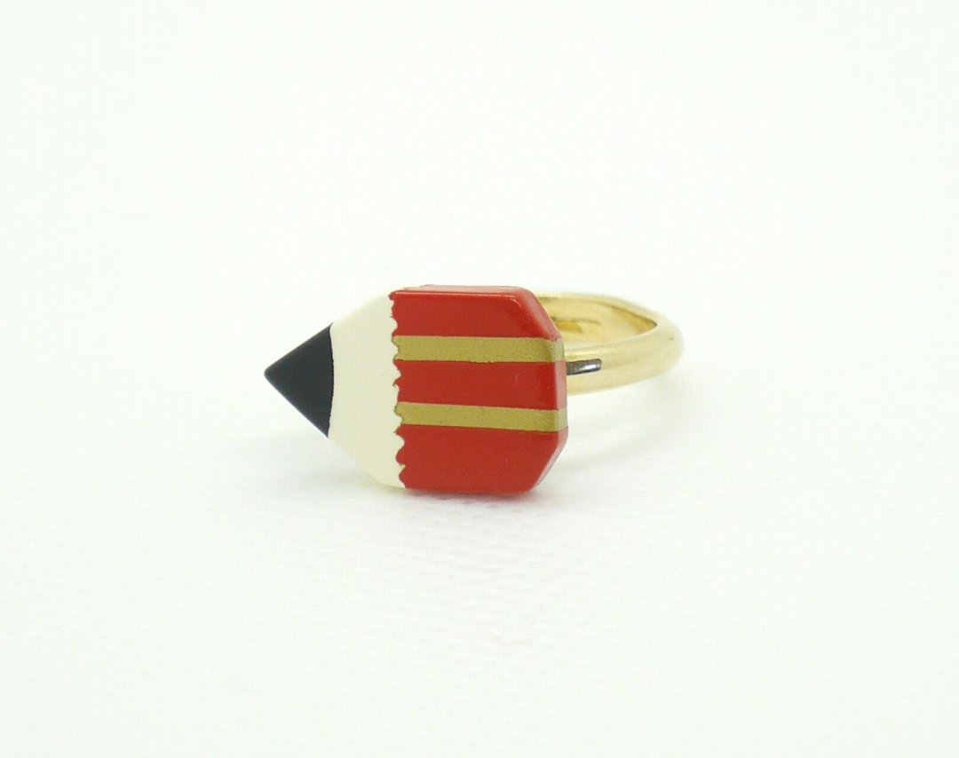Pencil Ring - 戒指 - 塑料 红色