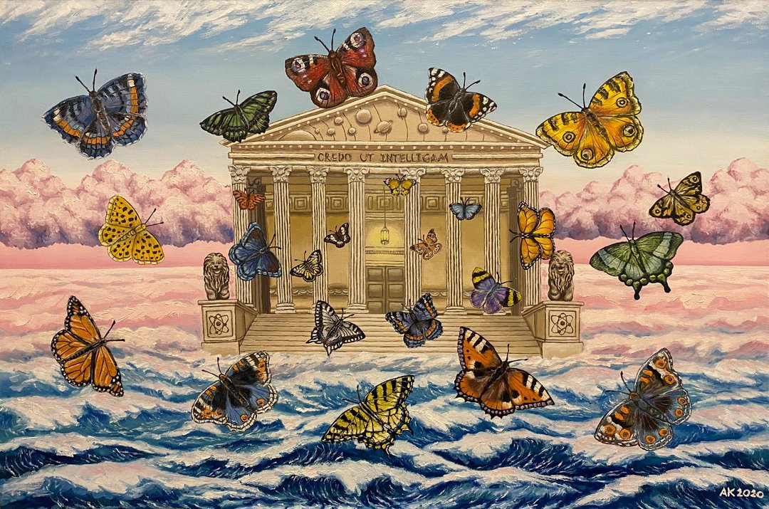 Credo Ut Intelligam，原创油画，蝴蝶，大海，海洋，布面油画 - 墙贴/壁贴 - 其他材质 多色