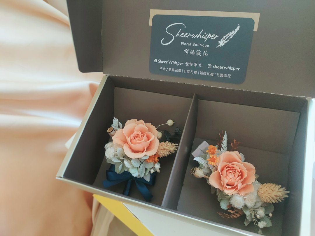 永恒祝福发饰/胸花组 证婚 公证 登记 结婚 纪念 婚礼派对 - 发饰 - 植物．花 橘色