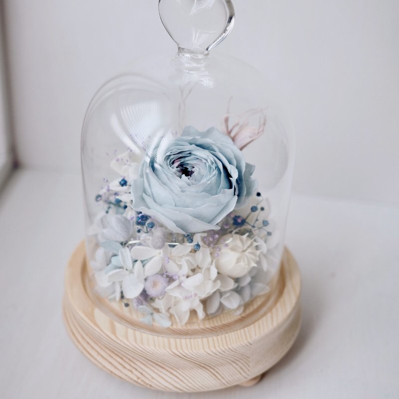 永生花罩盅 含灯  生日 l 周年 l 母亲节 l 庆祝 l 蓝色系 - 干燥花/捧花 - 其他材质 