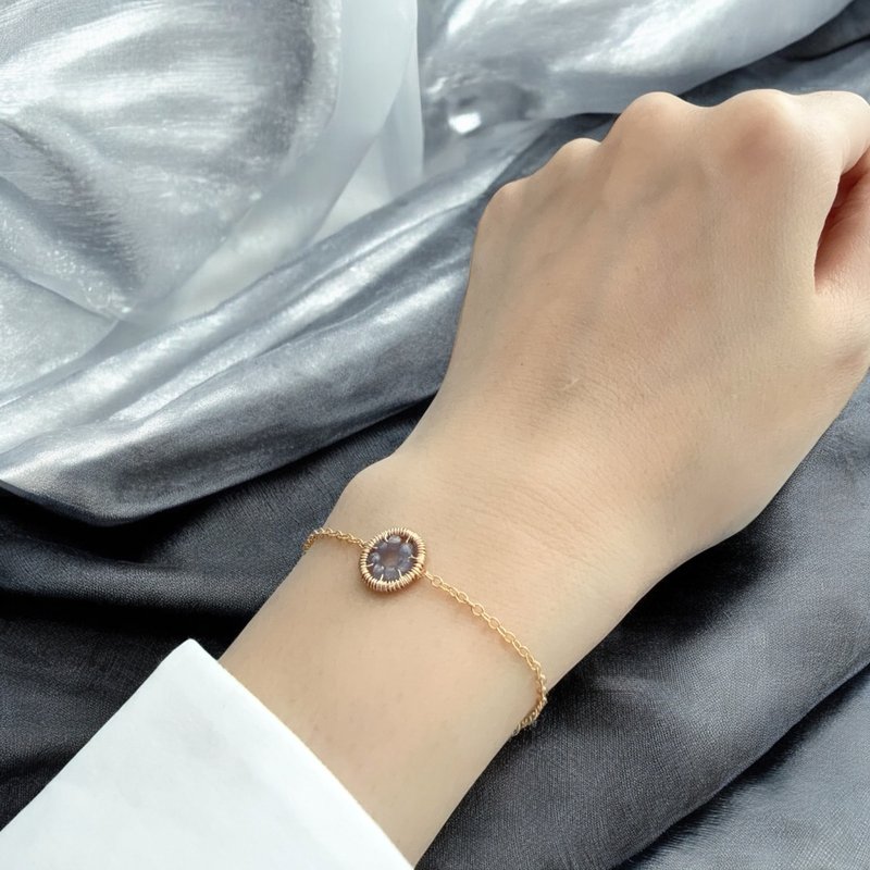 Halo【12月诞生石】坦桑石手链 / 14KGF / 天然石 - 手链/手环 - 宝石 蓝色