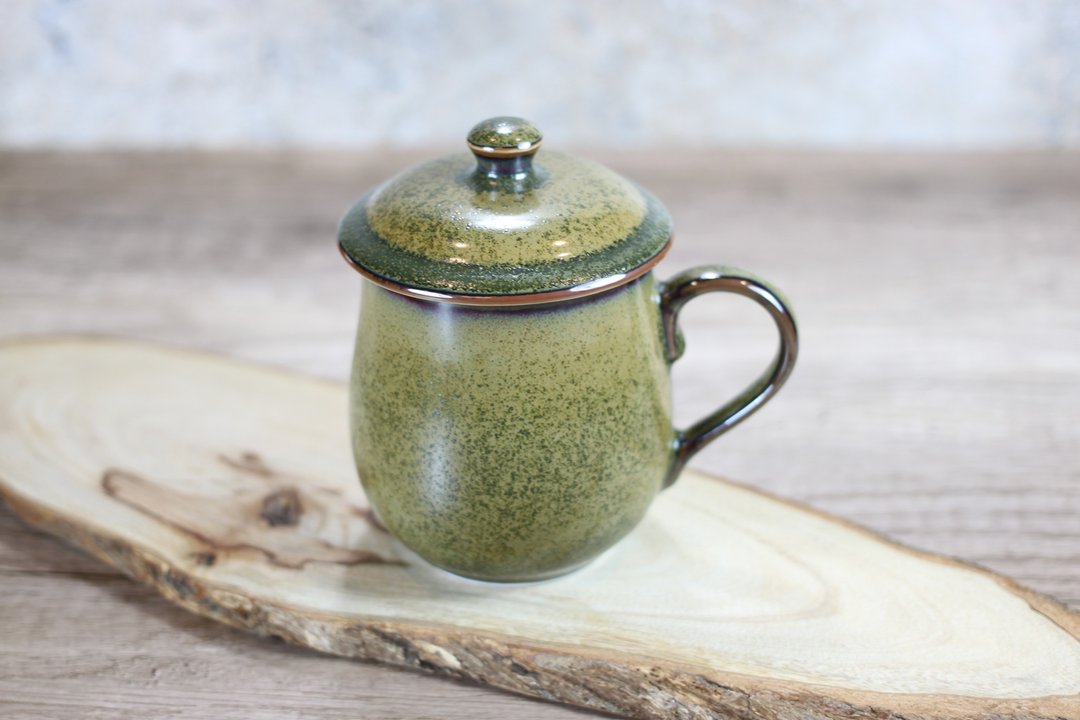 【秋冬好礼】300ml 茶末釉盖杯 带盖马克杯 莺歌名家叶敏祥作品 - 咖啡杯/马克杯 - 瓷 