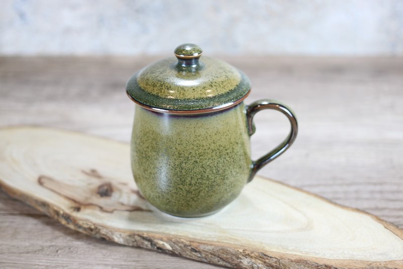【送礼好物】300ml 茶末釉盖杯 带盖马克杯 莺歌名家叶敏祥作品 - 咖啡杯/马克杯 - 瓷 