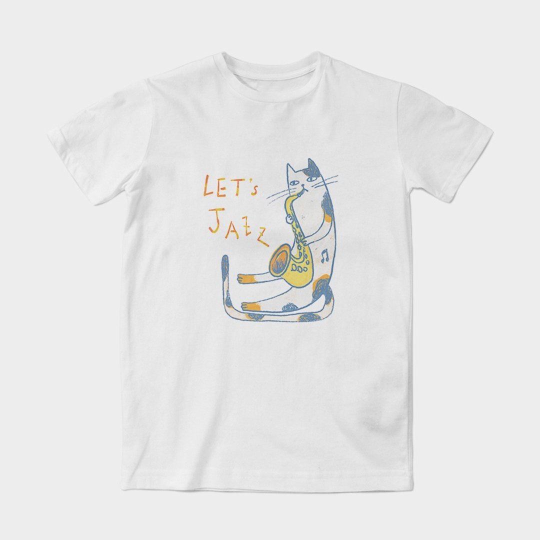 中性短袖T-Shirt Let's Jazz by Singing's | A030UT001 - 女装 T 恤 - 棉 