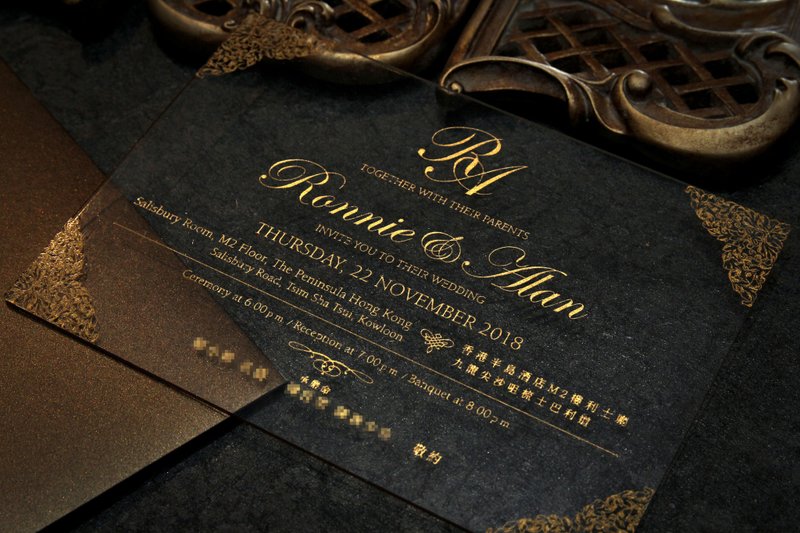 超华丽Acrylic透明西式喜帖设计PP原创邀请咭 - 卡片/明信片 - 塑料 